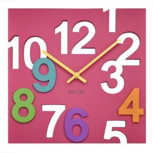 壁掛け 時計 アナログ デザイン クロック MEIDI・CLOCK ウォール クロック ピンク｜lanui
