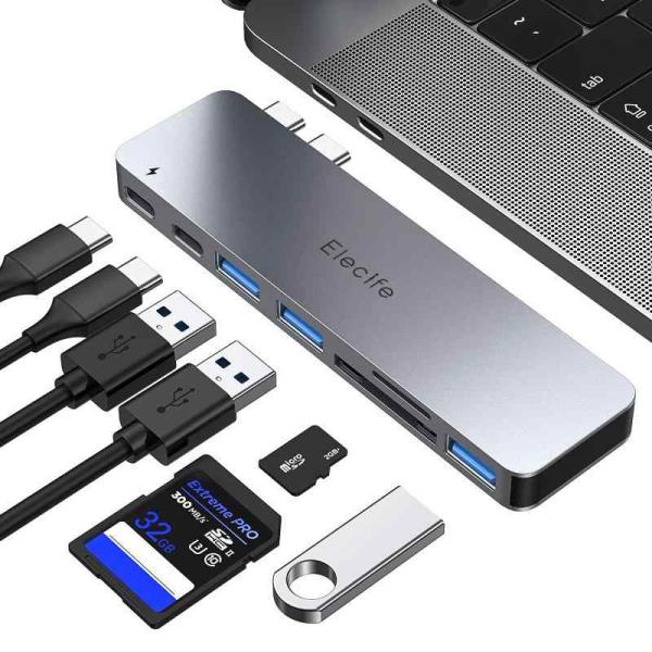 Elecife Macbook Air ハブ Macbook Pro ハブ USB C ハブ 7ポー...