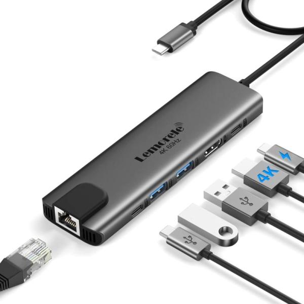 USB Type C ハブ 6-in-1 Lemorele HDMI出力4K@60Hz ハブ Mac...