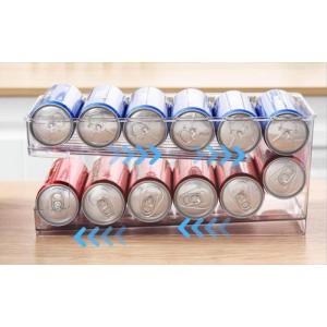 Fumemo 冷蔵庫 収納 缶 ビール ジュース トレイ 整理 ケース ボックス ラック 透明 冷蔵...