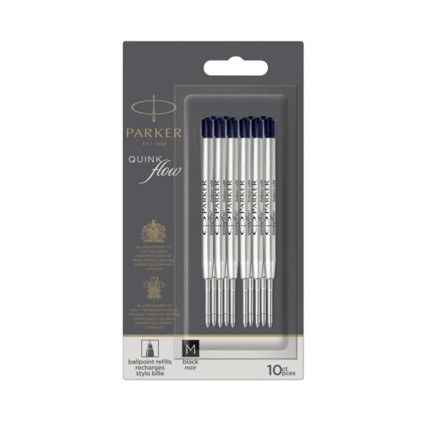 PARKER QUINKflow ボールペンインク リフィル 中字 ブラック 10本入り バリューパ...