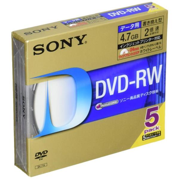 ソニー データ用DVD-RW 1-2倍速 5mmケース 5枚パック 5DMW47HPS