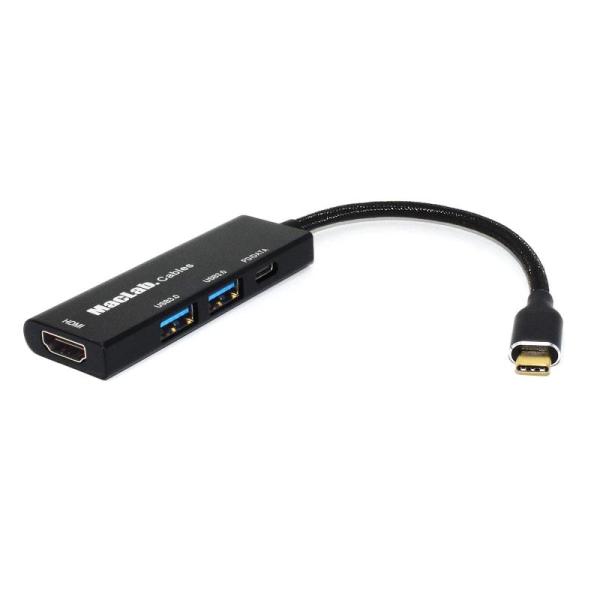 MacLab. USB-C Type-C ハブ HDMI 台湾製変換チップ採用 4-IN-1 [ 4...