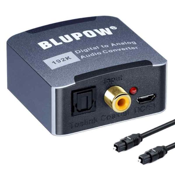 BLUPOW 192KHz対応 デジタル(光＆同軸)→アナログ(RCA) オーディオ変換器 DAC ...
