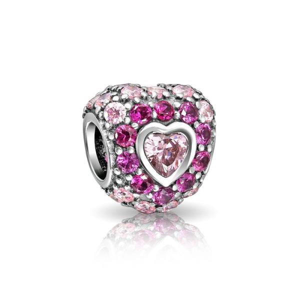 [Bling Jewelry] ホット ピンクのフクシア キュービック ジルコニア CZ パヴェ ハ...