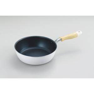 ナチュラプラス IH対応深型フライパン22cm (NRP-03)  ダイヤモンドふっ素加工 ホワイト...