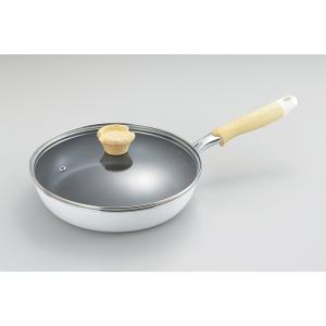 ナチュラプラス IH対応ガラス蓋付フライパン26cm (NRP-04)   ダイヤモンドふっ素加工 ...