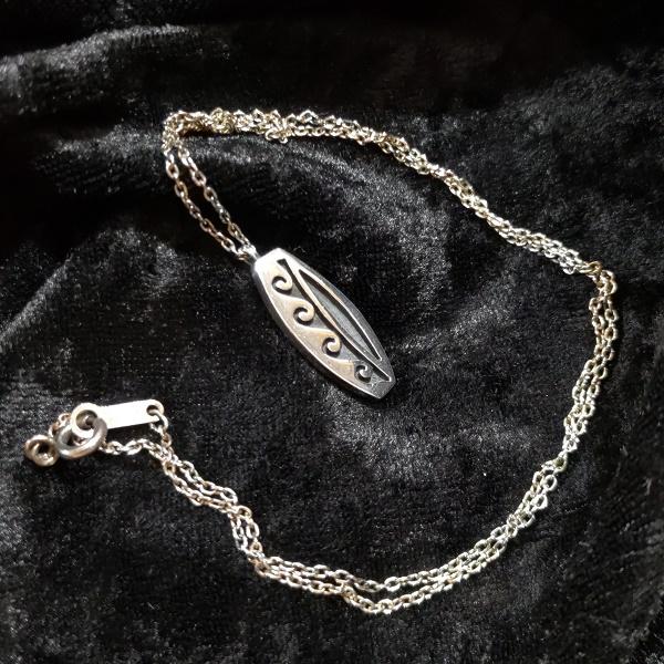 インディアンジュエリー ネックレス ウェーブ オーバーレイ　シルバー925 一点物 Indian j...