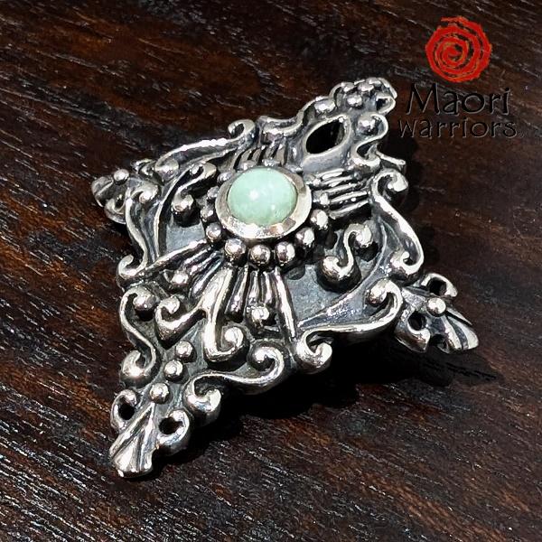 Maori Warriors ペンダントトップ Master 師　翡翠 シルバー 925 マオリ ウ...