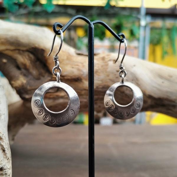 カレンシルバー ピアス サークル2　カレン族 少数民族 タイ エスニック ハンドメイド