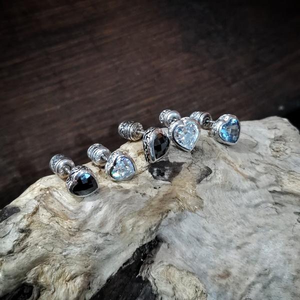 ZOCALO ピアス Jeweled Ivy Heart Stud L　ソカロ エスニック シルバー