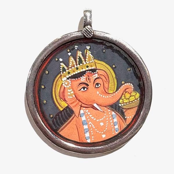 ガネーシャ ペンダントトップ アクセサリー シルバー アンティーク 神様 ヒンドゥー お守り 商売繁...