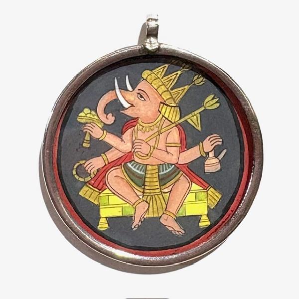 ガネーシャ アンティーク ペンダントトップ Lサイズ アクセサリー お守り 商売繁盛 幸運 開運 シ...