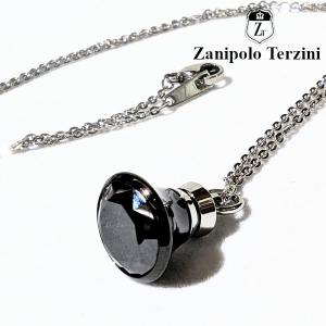 Zanipolo Terzini ネックレス ブラックジルコニア ザニポロタルツィーニ サージカルステンレス 金属アレルギー対応 シンプル メンズ レディース｜lapi-lapi