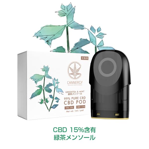 【CBD15%】CANNERGY CG1専用交換Pod 緑茶メンソール