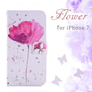 iPhone7 ケース 手帳型 一つだけの花 ケース カバー 耐衝撃 財布 かわいい 大人 アイフォン セブン スマホケース