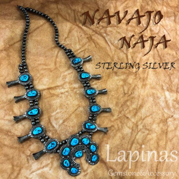 ナバホ族 NAVAJO NAJA スターリングシルバー インディアンジュエリー　ターコイズ(JU12...