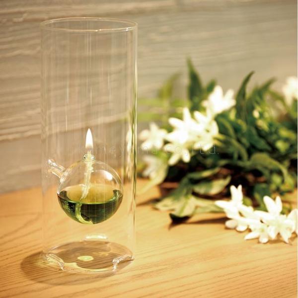 オイルキャンドル用グラス Lサイズ オーブオイルガラス リキッドキャンドル 液体ローソク 燃焼 イン...