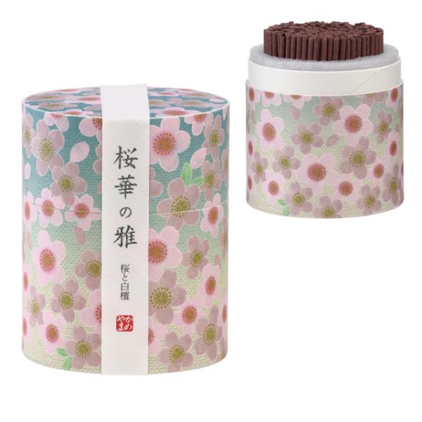 線香 10分 桜華の雅 筒型 桜 白檀 香り お香 自宅用 贈答用 進物 ギフト 小物入れ 墓参り ...