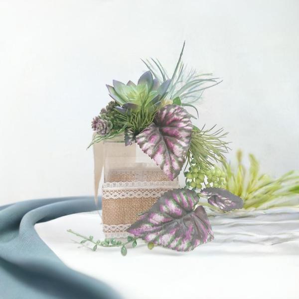 ボタニカルライフ ＬＥＤキャンドルカバー フェイク 多肉植物 造花 ボタニカル アーティシャルフラワ...