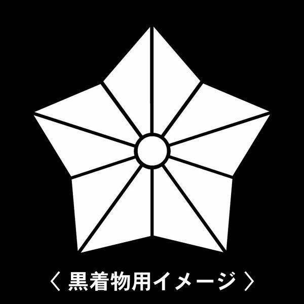 【 麻の葉桔梗 紋 】6枚入(布製のシール)羽織や着物に貼る家紋シール。男性 女性 留袖 黒紋付 白...
