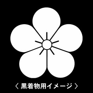 【 梅の花 紋 】6枚入(布製のシール)羽織や着物に貼る家紋シール。男性 女性 留袖 黒紋付 白.黒地用 男の子着物用 七五三 お宮参り 貼り紋｜家紋ドットコム