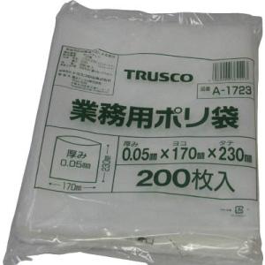 TRUSCO 小型ポリ袋 縦230X横170Xt0.05 200枚入 透明 A-1723｜laplace