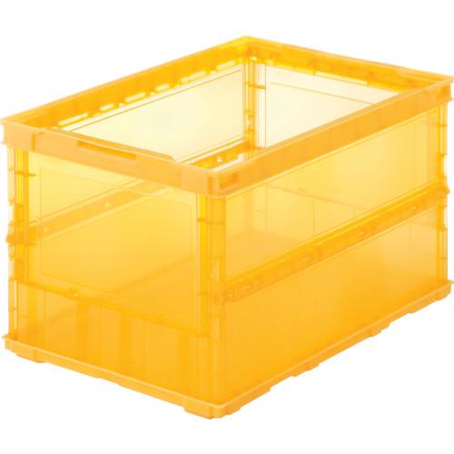 TRUSCO オリコン 薄型折りたたみコンテナ スケルコン 50L 透明オレンジ オレンジ TSKO...