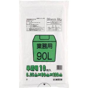 ワタナベ 業務用ポリ袋90L 白半透明 (10枚入) M-90D｜laplace
