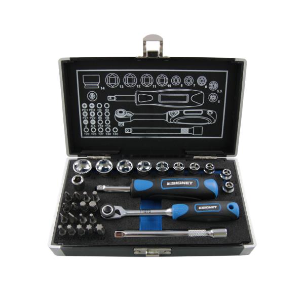 SIGNET シグネット 1/4DR 31PC ショートソケット&amp;ビットセット(6角) 11121