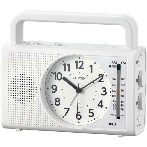 シチズン 防災クロック ラジオ 充電 発電 ライト付き スマホ対応 白 4RQ002003 （ 65...