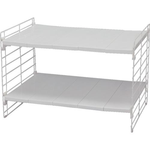 アイリスオーヤマ IRIS 246254 シンク下伸縮棚2段 USD-2V ホワイト USD2V （...