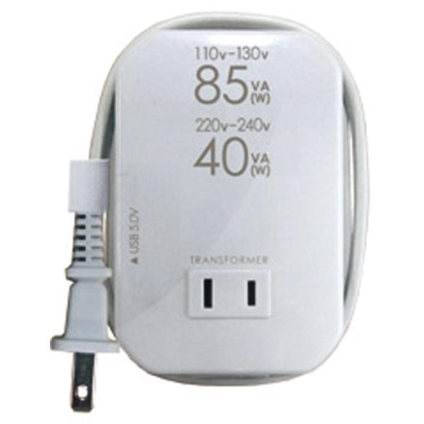 カシムラ 海外用薄型2口変圧器USB 110-130V/85VA 220-240V/40VA NTI...