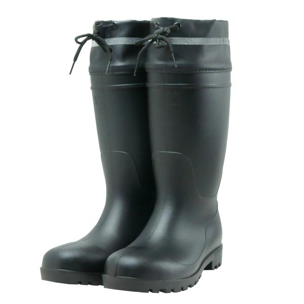 ACE PVC フード付安全長靴(黒・黒) 1足 WS3400 26.5