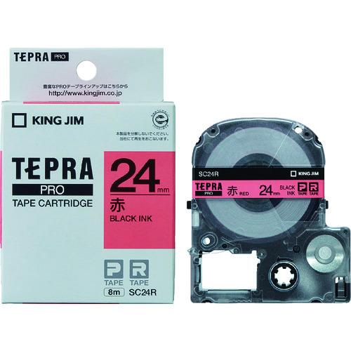 キングジム KING JIM 【純正】「テプラ」PROテープ 24mm 赤ラベル/黒文字 長さ8m ...