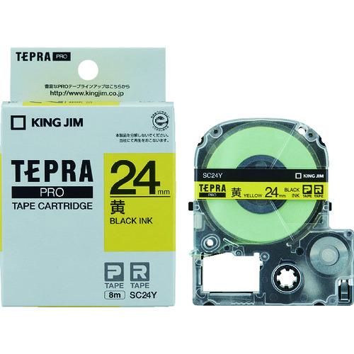 キングジム KING JIM 【純正】「テプラ」PROテープ 24mm 黄ラベル/黒文字 長さ8m ...