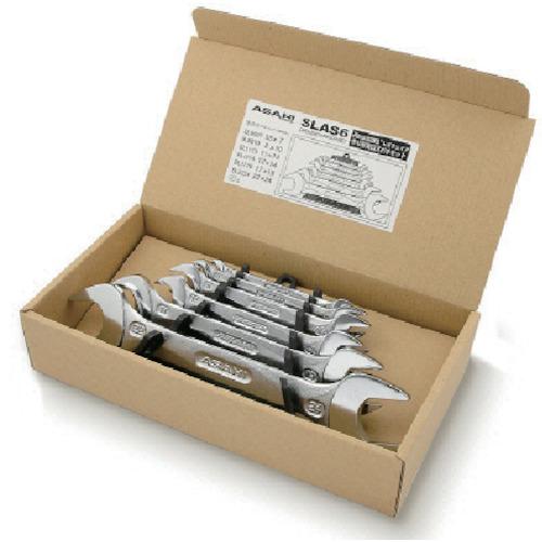 旭金属工業 ASH REVOWAVE 両口スパナセット6本組 SLAS6 （ 816-5391 ）