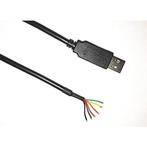 FTDI Chip USB-シリアルTTLコンバータケーブル 黒 1.8m TTL-232R-5V-...