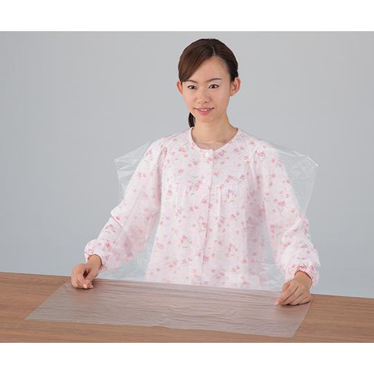 ナビス プロシェア食事用PEエプロン（両面テープタイプ） クリア 50枚入 7-7384-01