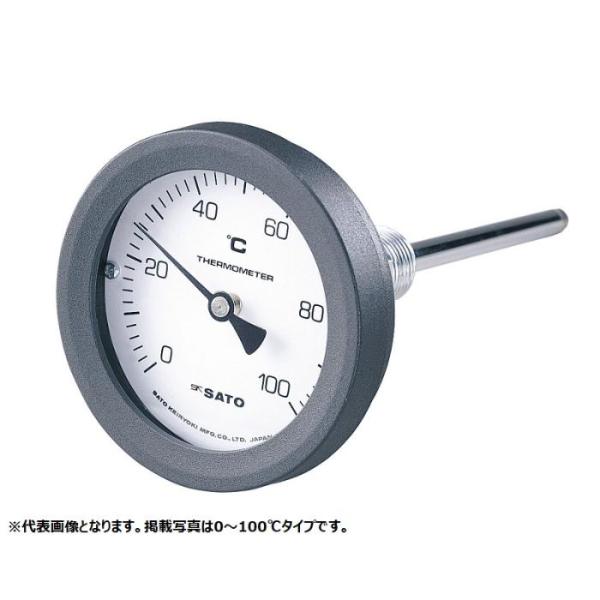 佐藤計量器製作所 バイメタル温度計 50℃-L=100/2087-00 BM-T-75P-05010...
