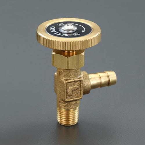ESCO エスコ R1/8"xφ8mm ニードルバルブ(ステム型/黄銅ハンドル) EA426CD-1...