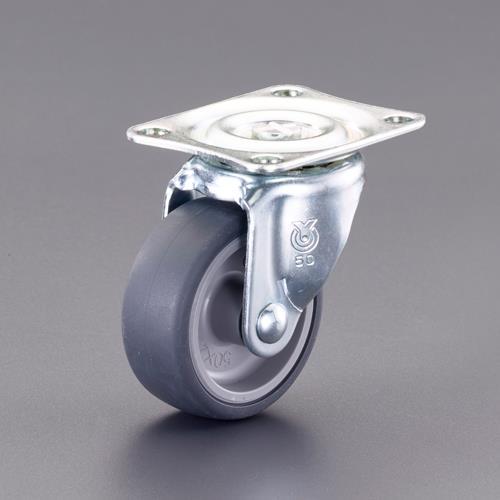 ESCO エスコ 25mm キャスター(自在金具付・エラストマー車輪) EA986PF-91