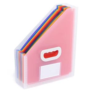 Homdolaser ドキュメントスタンド A4タテ ドキュメントファイル 13ポケット アコーディオンファイル 書類収納ケース 色別ファイリング 区