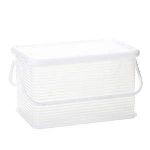 サンコープラスチック 収納ケース シンプルホワイト 幅46.5×奥行31.5×高さ26.5cm コンテナ クリア L  171993