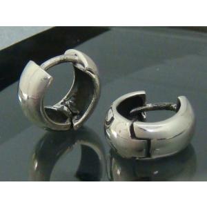 シルバー925 フープ ピアス 幅2mm 両耳用 レディース メンズ