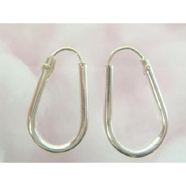 シルバーピアス フープピアス シンプル 楕円形 ドロップ しずく 雫型 シルバー925 母の日 送料...