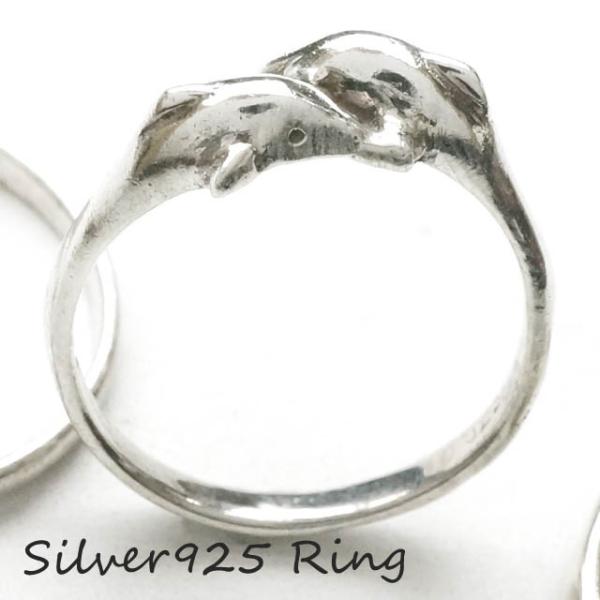 シルバー925 メンズ レディース リング ２頭のイルカが向かい合う可愛い指輪 silver925 ...