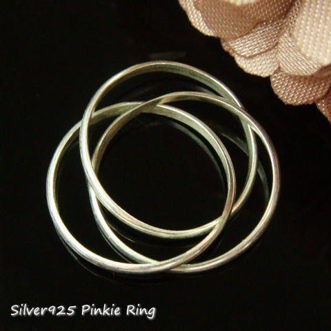 シルバーリング ピンキーリング 指輪 トリニティ 3連輪のフープが小指に光るピンキィリング９ シルバ...