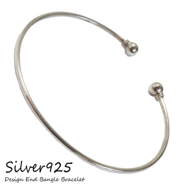 シンプル デザインエンド バングル シルバーブレスレット シルバー925 silver925 シルバ...