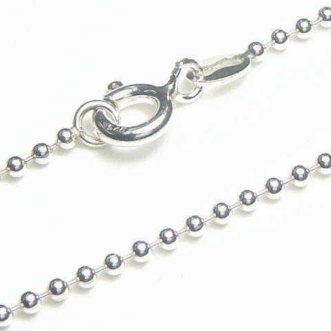 ボールチェーン(中)のブレスレット ボールチェーン：サイズ直径1.5mm シルバー925 mens ...